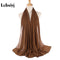 Muslim 2021 New Chiffon Hijab Scarf Women Solid Color Soft Long Shawls and Wraps Islamic Head Scarves Fashion turbante mujer