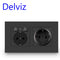 Delviz EU Standard USB socket, Double Outlet,16A Quality power panel AC 110~250V 146mm * 86mm,Double frame Wall USB Power Outlet