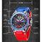 Quartz Watch For Men SMAEL Wristwatches Watcholorful Red Bracelet 50M Waterproof Alarm Clock Analog Digitals 8060 Sport Watches