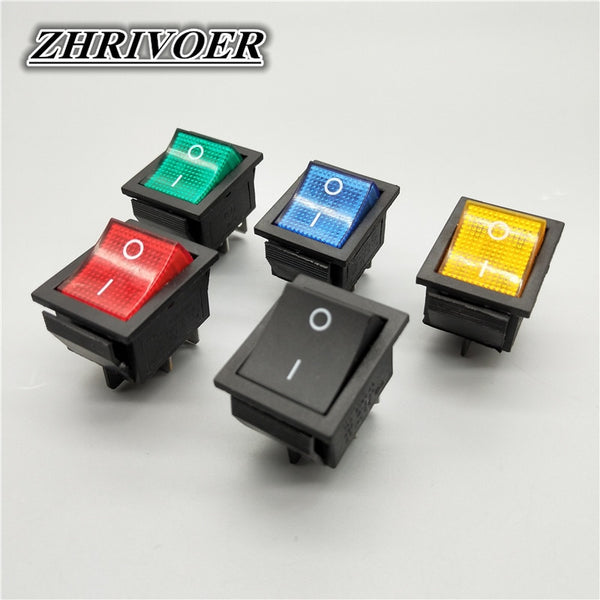 1/5Pcs KCD4 Rocker Switch ON-OFF 2 Position 4 Pins / 6 Pins  Electrical equipment With Light Power Switch 16A 250VAC/ 20A 125VAC