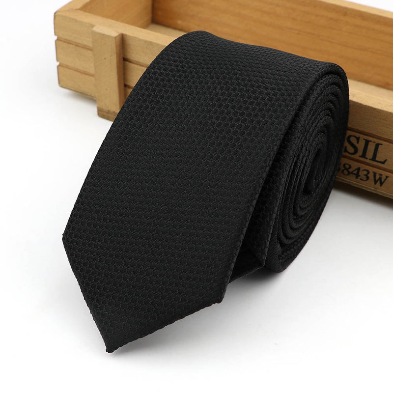 61 Colors Jacquard Striped Plaid Paisley Necktie 6cm Polyester Male Narrow Tie Skinny Tuxedo Suit Shirt Gift For Men Accessory