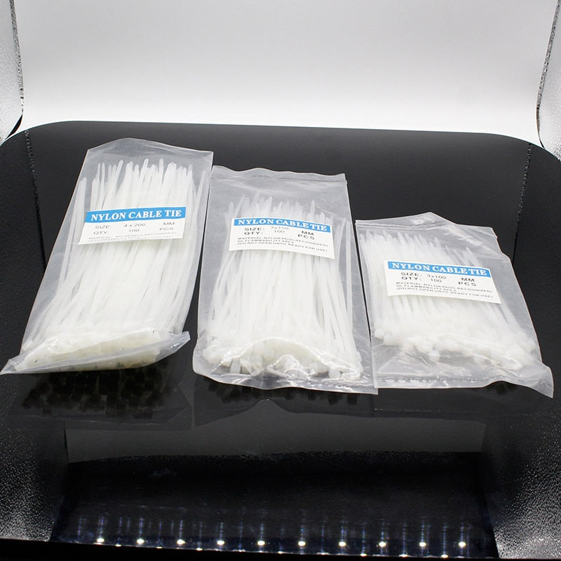 300 Pcs Nylon Cable Self-locking Plastic Wire Zip Ties Set 3*100 3*150 4*200 MRO &amp; Industrial Supply Fasteners &amp; Hardware Cable
