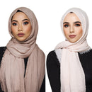 wholesale price 70*180cm women muslim crinkle hijab scarf femme musulman soft cotton headscarf islamic hijab shawls and wraps