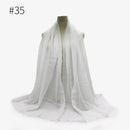 180X95CM Women Classic Muslim Crinkle Hijab Scarf Soft Cotton Head Scarves Turban Shawls Wraps Islamic Headband Femme Musulman