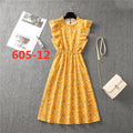 Summer New 2021 Women&#39;s Elegant Sundress Slim Sleeveless Woman Sundress Ruffles Knee Length Clothes Red Beach Party Dresses For
