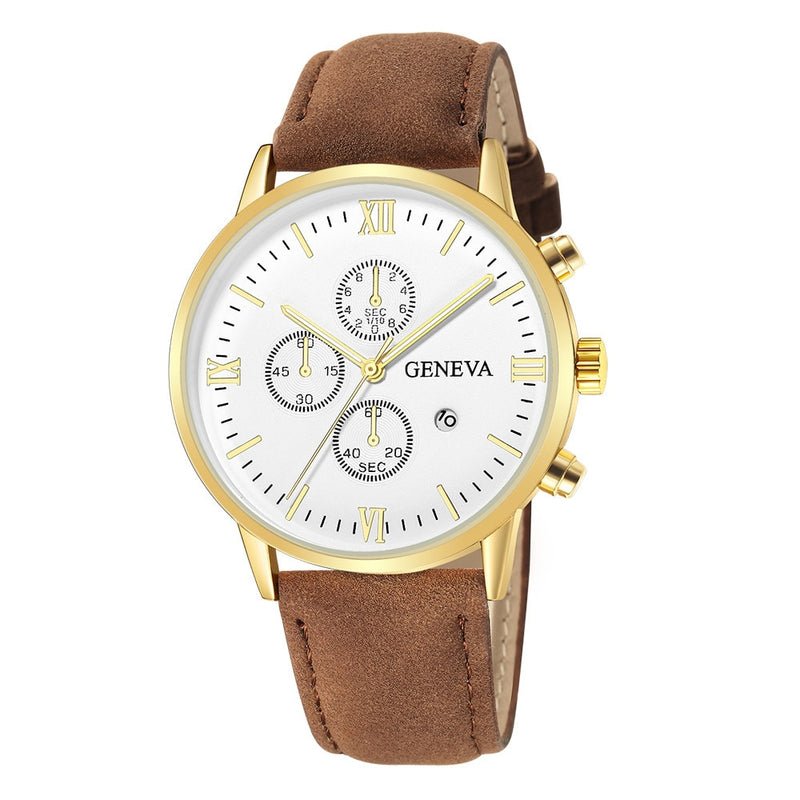 2022 Men Casual Sport Watches Geneva Leather Band Calendar Quartz Watch Clearance Sale Dropshipping Reloj Hombre Erkek Kol Saati