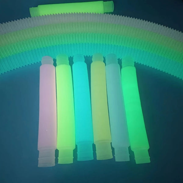 1/5Pcs Luminous Pop Tubes Sensory Fidget Toy Stress Relieve Toys Autism Anti-stress Plastic Bellows for kids Squeeze Gifts Toys