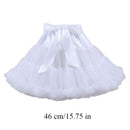 Women Lolita Cosplay Petticoat A-Line Puffy Tutu Skirt Layered Tulle Ballet Dance Pettiskirts Big Bowknot Underskirt