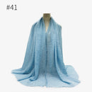 180X95CM Women Classic Muslim Crinkle Hijab Scarf Soft Cotton Head Scarves Turban Shawls Wraps Islamic Headband Femme Musulman
