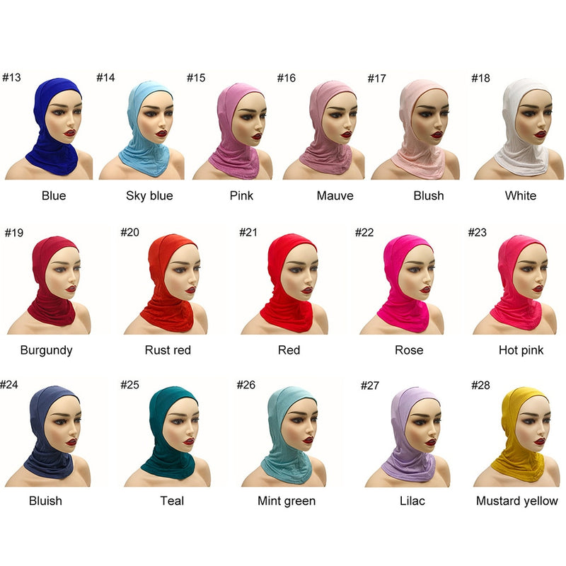 Under Scarf Hijab Cap Muslim Women Veil Turban For Women Muslim Fashion Islam Inner Cap Hijab Jersey Underscaf Caps Hat Ladies