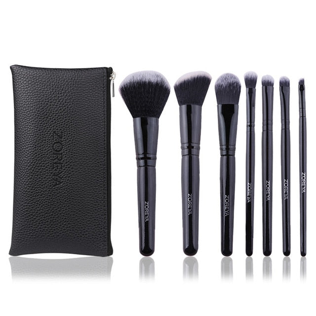 ZOREYA Black Makeup Brushes Set Eye Face Cosmetic Foundation Powder Blush Eyeshadow Kabuki Blending Make up Brush Beauty Tool