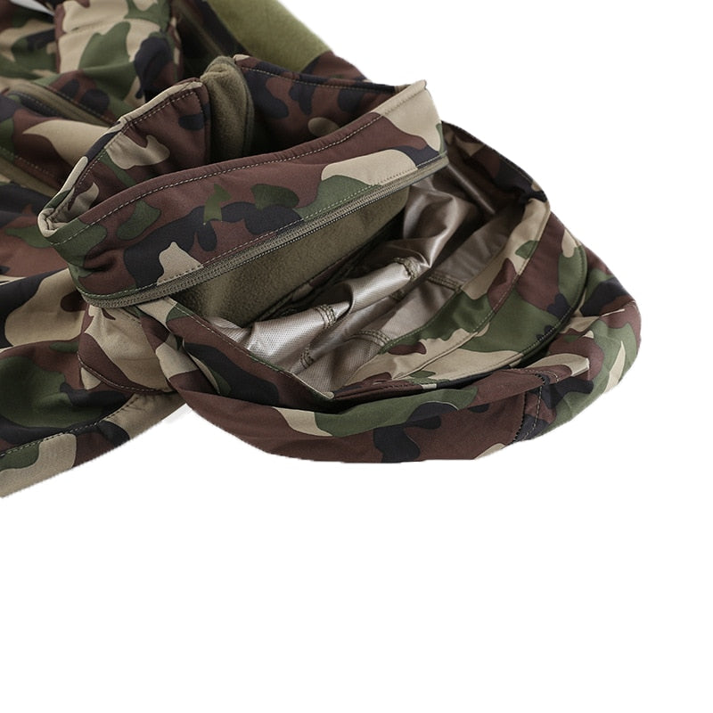 Winter Military Fleece Jacket Men Soft shell Tactical Waterproof Army Camouflage Coat Airsoft Clothing Multicam Windbreakers