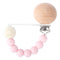 Baby Pacifier Chain Wooden Handmade Chain Silicone Wooden Plastic Clip  Baby Nipple Clips Teether Necklace baby Chew accessories