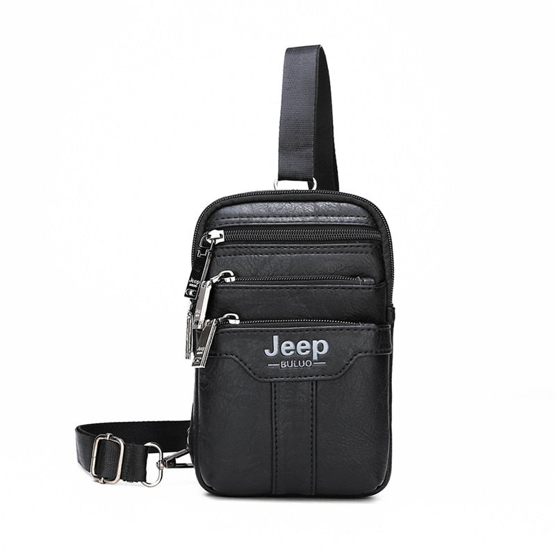 JEEP BULUO Multi-function Small Sling Chest Bag Legs Waist Bag For Man New Fashion Casual Crossbody Men Messenger Bags