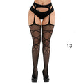 Sexy Solid Striped Elastic High Waist Transparent Stockings Lingerie Garter Fishnet Pantyhose Open Crotch Tights