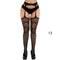 Sexy Solid Striped Elastic High Waist Transparent Stockings Lingerie Garter Fishnet Pantyhose Open Crotch Tights