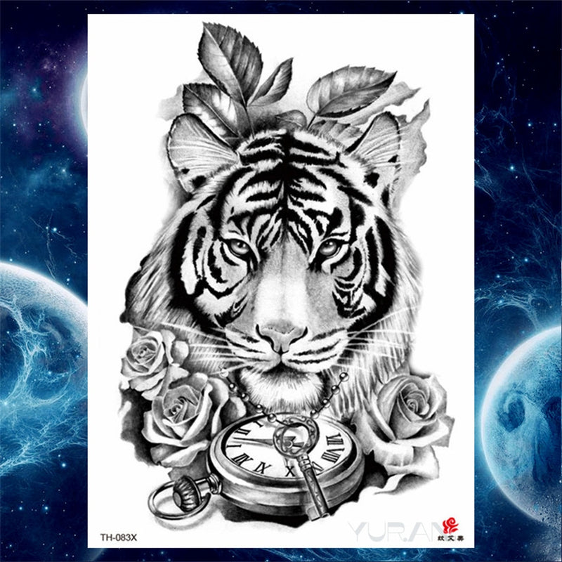 Girls Bracelet Chains Rose Tattoo Stickers Butterfly Body Arm Totem Tattoos Temporary Women Wrist Sexy Black Fake Tatoos