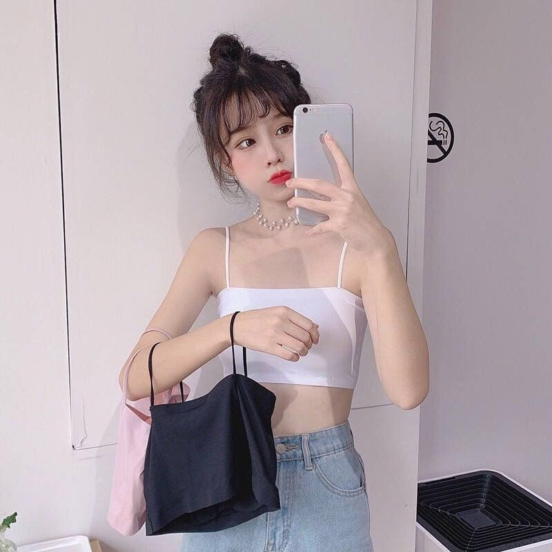 Fashion Women Sling Tube Top Sexy Bra Top Breathable Chest Pad Wearing Underwear Seamless Ice Silk Breast Wrap Lingerie Female