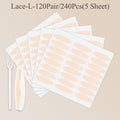 240pcs Eyelid Tape Sticker Invisible Double Fold Eyelid Lace Paste Clear Beige Stripe Self-adhesive Natural Eye Tape Makeup Tool