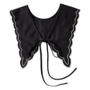 Royal Style Cotton Fake Collar Shawl Wrap Hollow Out Floral Lace Ruffled Trim Necklace Pointed Triangle Lapel Blouse
