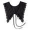 Royal Style Cotton Fake Collar Shawl Wrap Hollow Out Floral Lace Ruffled Trim Necklace Pointed Triangle Lapel Blouse