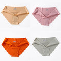 4 PCS/Lot Seamless Panties For Women Plain Panties Slip Silk Female Underwear Soft Thin Light Panti Culotte Femme Underpants