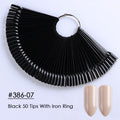 Clear Nature Black False Tips For Nail Art Display Oval Fan Style Nail Swatch Polish Stand Tips Practice Manicure Tools BEA23-2