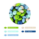30pcs Silicone Lentil Beads BPA Free Food Grade Rodent DIY Charms Newborn Nursing Accessory Teething Necklace 12mm Abacus Bead