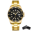 Free Dropping Role Watch Men Quartz Mens Watches Top Luxury Brand Watch Man Gold Stainless Steel Relogio Masculino Waterproof