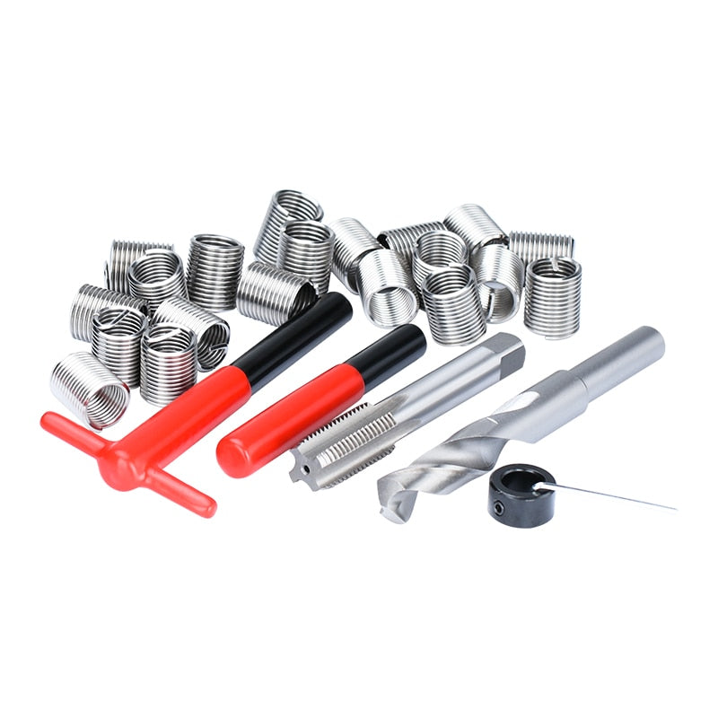XCAN Thread Repair Tool 25pcs M3/M4/M5/M6/M7/M8/M10/M12/14 for Restoring Damaged Thread Spanner Wrench Twist Drill Bit Hand Tool