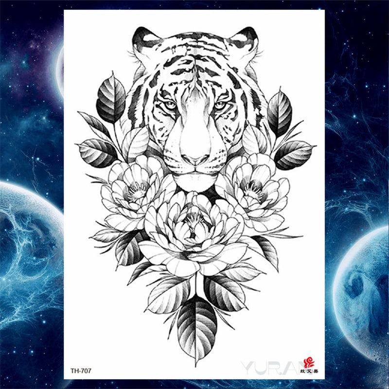 Girls Bracelet Chains Rose Tattoo Stickers Butterfly Body Arm Totem Tattoos Temporary Women Wrist Sexy Black Fake Tatoos
