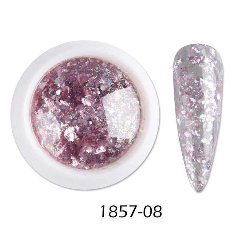 Crystal Fire Opal Flakes Nail Sequins Purple Holographic Glitter DIY Chrome Powder for Spring Nails Manicure Paillettes GL1857