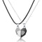 2Pcs/Lot Magnetic Couple Necklace Friendship Heart Pendant Distance Faceted Charm Necklace Women Valentine&