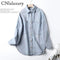 CNlalaxury 2022 Spring Denim Shirt Coat Women Long Sleeve Pocket Cardigan Streetwear BF Jean Jacket Harajuku Cowboy Outwear Tops