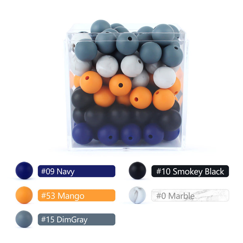 12mm 20pcs Silicone Baby Beads Round Teether Teething Beads DIY Pacifier Chain Necklace Pendant Toys BPA Free Baby Accessories