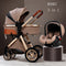 Luxury Baby Stroller 3 in 1 High Landscape Baby Cart Can Sit Can Lie Portable Pushchair Baby Cradel Infant Carrier Free Shipping
