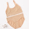 Seamless Women Bra Briefs Set Push Up Bra Crop Top High Waist Panties Sexy Lingerie Set Low Back Bralette Fitness Underwear Set