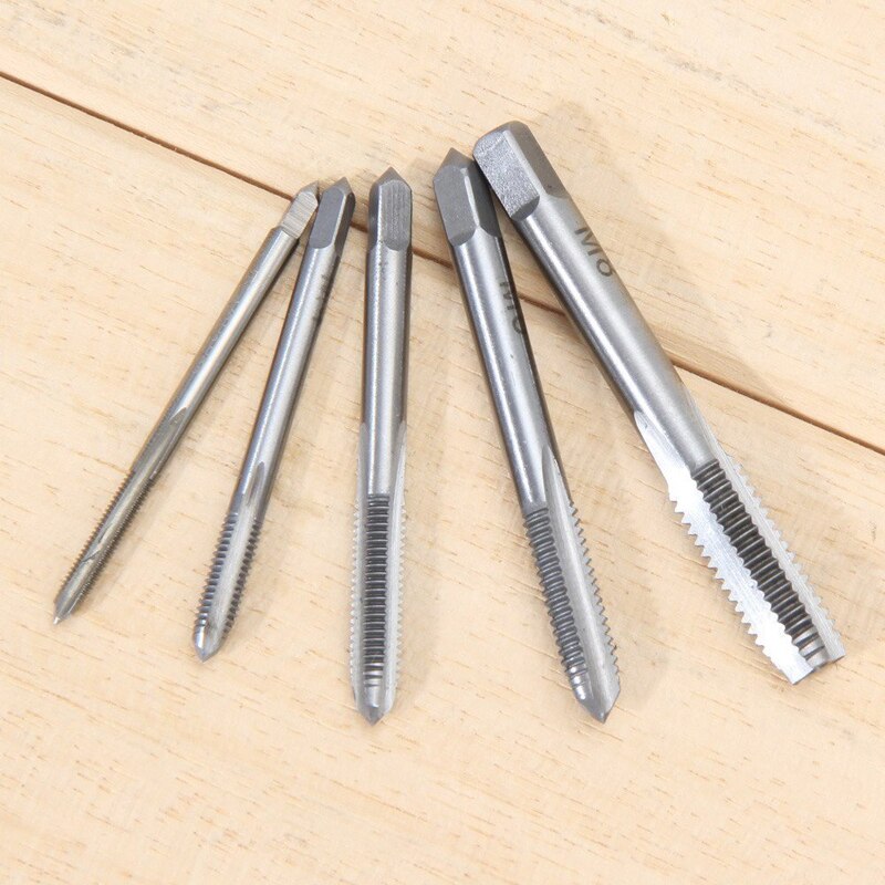 5pcs Hss Machine Screw Thread Metric Plug Tap Screw Taps 3mm 4mm 5mm 6mm 8mm M3-M8 Set Kit Screw Thread Tap Drill M3 M4 M5 M6 M8
