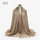 180X95CM Women Classic Muslim Crinkle Hijab Scarf Soft Cotton Head Scarves Turban Shawls Wraps Islamic Headband Femme Musulman