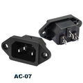 IEC320 C14 Electrical AC Socket 3 pin red LED 250V Rocker Switch 10A fuse female male inlet plug connector 2 pin socket mount