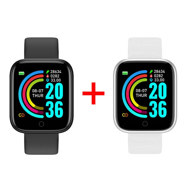 2Pcs Y68 Smart Watch Men Women Digital Watches Bluetooth Sport FitnessTracker Pedometer D20 Smartwatch for Android Ios Xiaomi