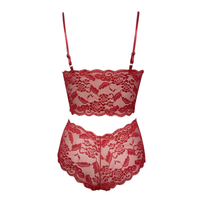 Sexy Lingerie Underwear Suits For Women Black Shorts Solid Lace White Vest Camisole Tube Top Panties Flower Printed Christma