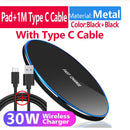 30W Qi Wireless Charger For iPhone 13 12 11 Pro Xs Max Mini X Xr Induction Fast Wireless Charging Pad For Samsung s8 s9 s10 note