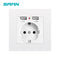 SRAN EU Power socket socket with usb for home,Dual Usb plug 5V 2A PC Panel 86*86mm Usb wall socket Smart LED ON/OFF 16A Outlets