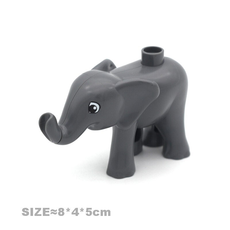 Multiple Styles Big Size Building Blocks Animals Accessories Figures Farm Zoo DIY Bricks Education Assemble Toys For Children