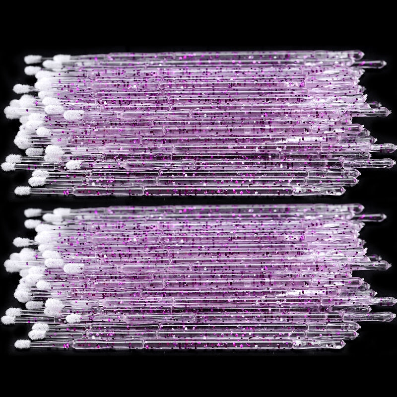 Crystal Disposable Eyelash Brushes Swab Microbrushes Eyelash Extension Tools Individual Eyelashes Removing Tools Applicators