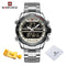 Luxury Brand NAVIFORCE Digital Sport Watch For Men Steel Band Waterproof Chronograph Alarm Clock Luminous Quartz Wrist watch Man
