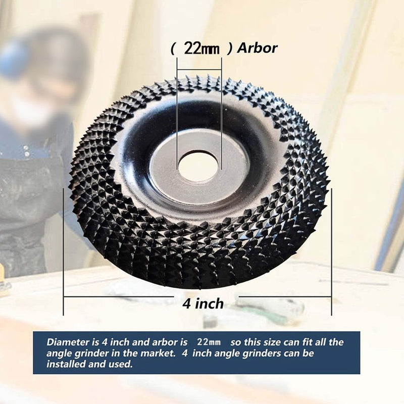 Grinder Wheel Disc 4 Inch Wood Shaping Wheel, Wood Grinding Shaping Disk For Angle Grinders Power Tools