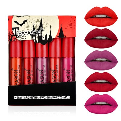 4/6PCS Women Fashion Pumpkin Color Matte Velvet Lipstick Set Moisturizer Sexy Lip Stick Makeup Beauty Cosmetic