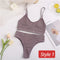 2PC Underwear Set Women Seamless Bra Set Wireless Bra Sexy High Waisted Female Underpants Comfortable Basic Bralette Lingerie